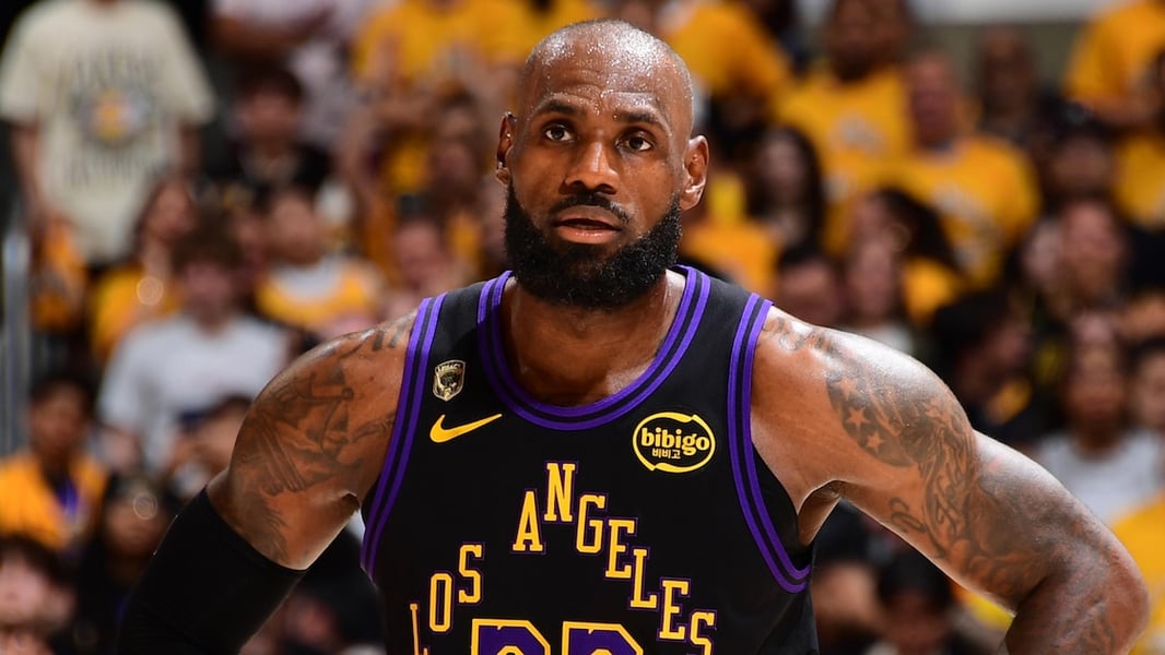 LeBron James with the Philadelphia 76ers during the 2026 NBA season