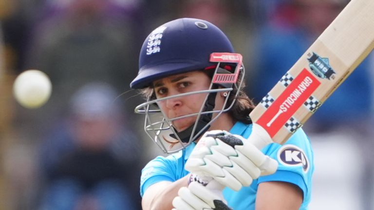 England cricketer Maia Bouchier batting — live cricket score September 1 2026
