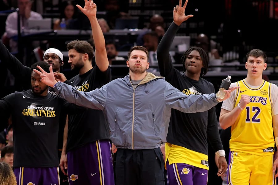 Luka Doncic with Los Angeles Lakers teammates at Slovenia minicamp Lake Bled August 2026