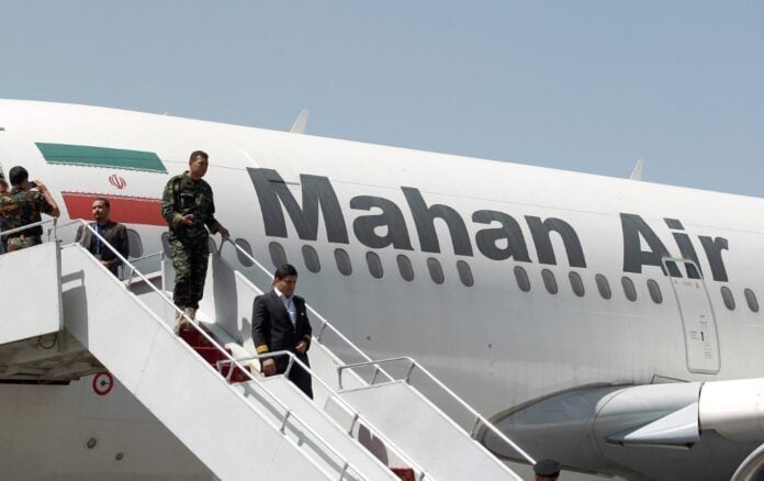 A Mahan Air aircraft on the tarmac as US sanctions ground Iranian airline routes to Turkey and Georgia