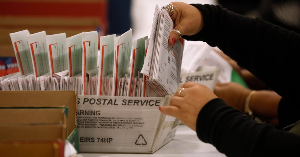 Mail-in ballots being processed as 24 states sue to block USPS mail voting rules ahead of 2026 midterm elections