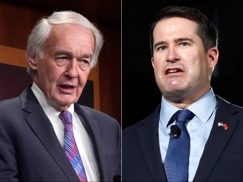 Voters participate in the Massachusetts Democratic Senate primary 2026 between Ed Markey and Seth Moulton