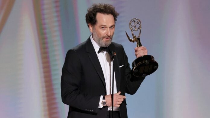 Matthew Rhys accepting his Emmy Award at the 78th Primetime Emmy Awards in Los Angeles
