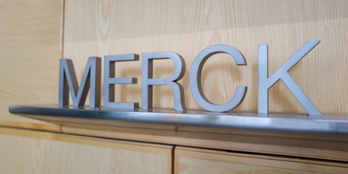 Merck pharmaceutical research lab with MRK stock price at $151.45 on September 3 2026