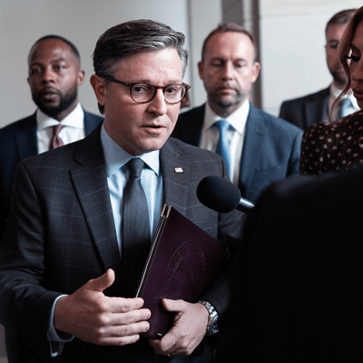 Speaker Mike Johnson after House passes continuing resolution 370-48 to avert government shutdown December 2026