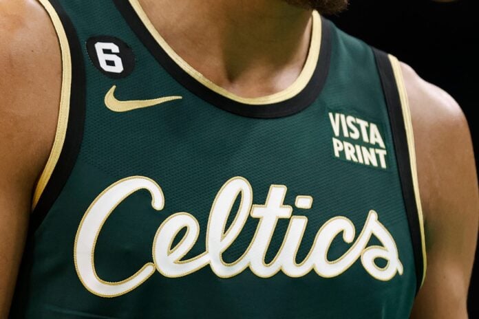 Nike NBA Specter Edition jersey for the Boston Celtics featuring airbrushed gradient design for the 2026-27 season
