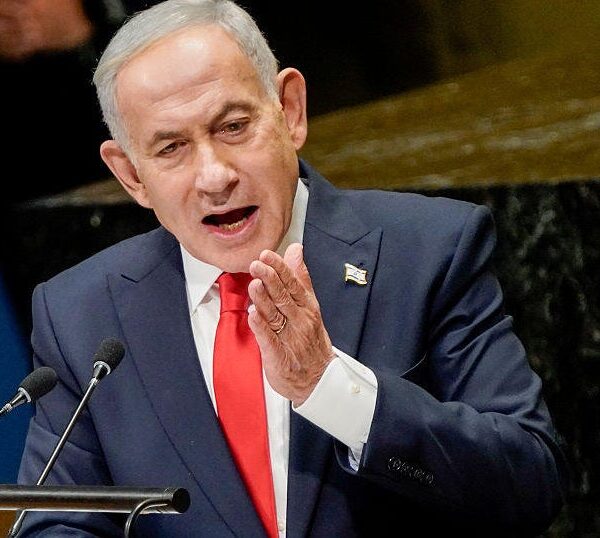 Benjamin Netanyahu addressing the UN General Assembly during his attack on Mayor Mamdani