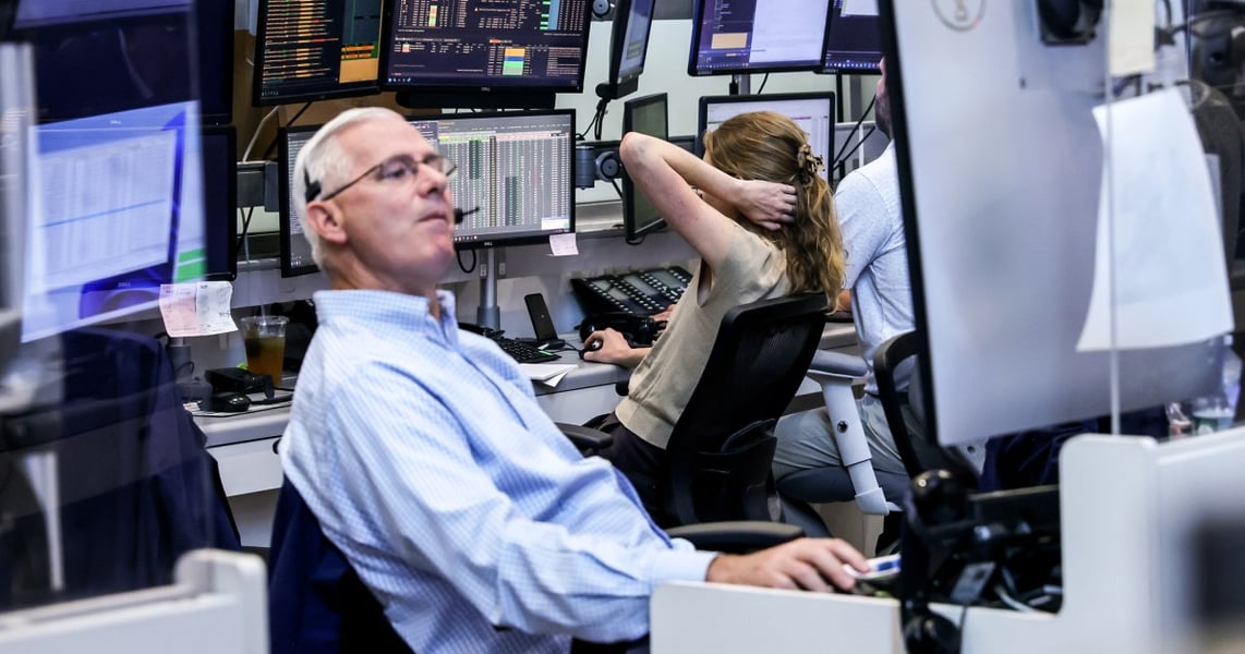 New York Stock Exchange floor as US stocks fall amid oil price surge and Canada tariffs September 8 2026