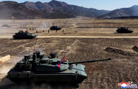 North Korean military conducting joint firepower attack drill from Wonsan in September 2026, deploying ballistic missiles, thermobaric rocket launchers and drones simultaneously