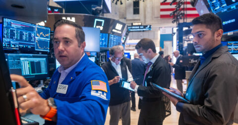 New York Stock Exchange trading floor as Dow Jones falls 352 points and Treasury yields hit 19-year highs on September 23 2026