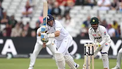 Ollie Robinson celebrates taking a wicket in England's Test series against Pakistan at Edgbaston 2026