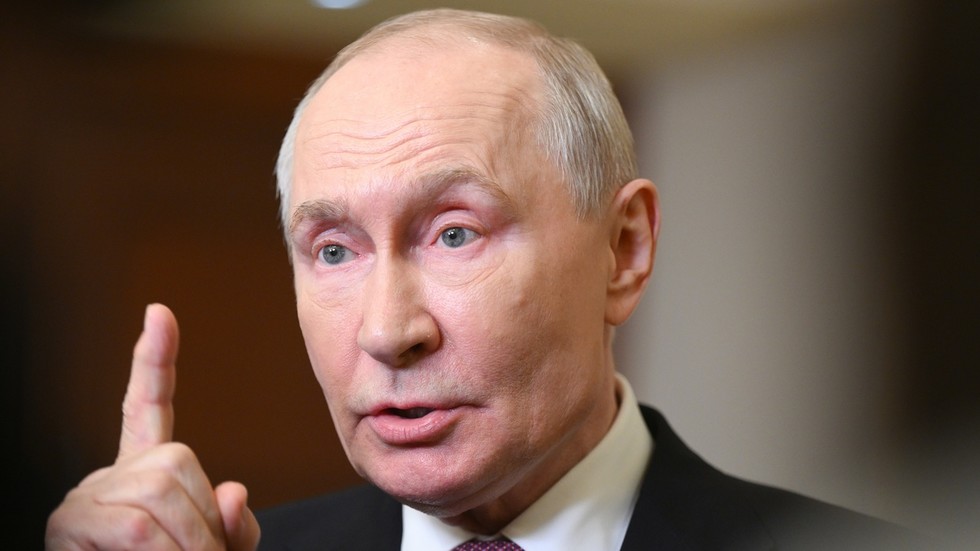 Vladimir Putin speaking at BRICS summit press conference in New Delhi