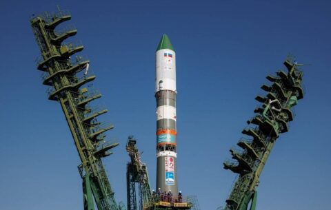 Soyuz-2.1b rocket carrying Progress MS-35 lifts off from Baikonur Cosmodrome on September 16 2026
