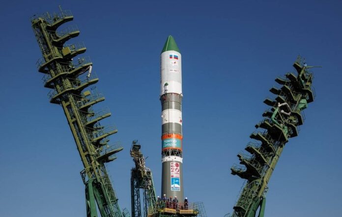 Soyuz-2.1b rocket carrying Progress MS-35 lifts off from Baikonur Cosmodrome on September 16 2026
