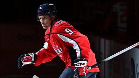 Ryan Leonard in action for the Washington Capitals ahead of the CBA extension deadline