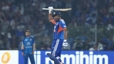 Sanju Samson batting for India against Afghanistan in the 2nd T20I at Arun Jaitley Stadium Delhi 2026