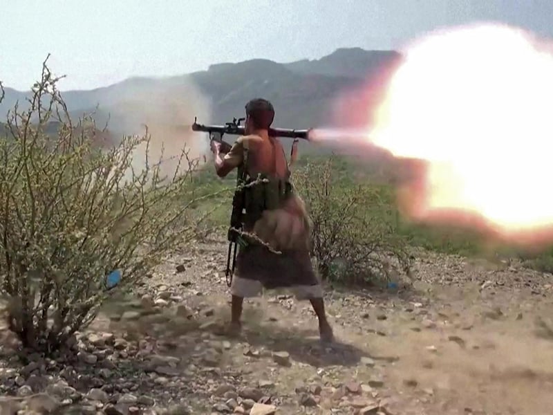 Houthi fighters and Saudi-backed forces in conflict in Yemen, September 2026