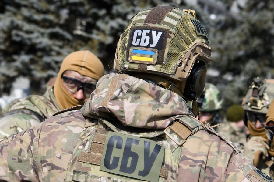 Ukrainian SBU special forces unit conducting training exercise near Kyiv Ukraine