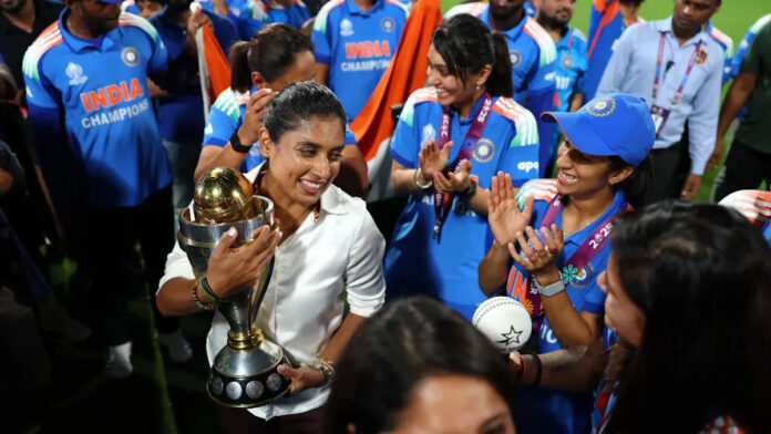 India Women cricket team celebrate winning the Women's Asia Cup 2026 final against Sri Lanka in Dubai