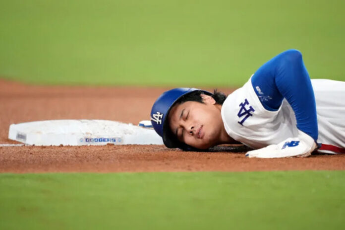 Shohei Ohtani of the Los Angeles Dodgers on the field in 2026