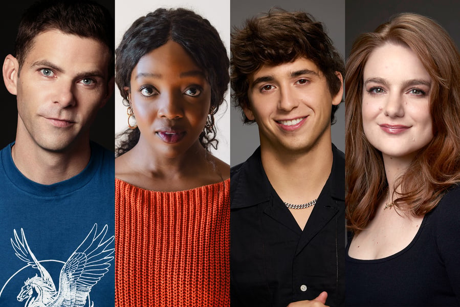 SNL Season 52 cast members Mikey Day, Saidah Belo-Osagie, Marcello Hernandez, and Ashley Padilla