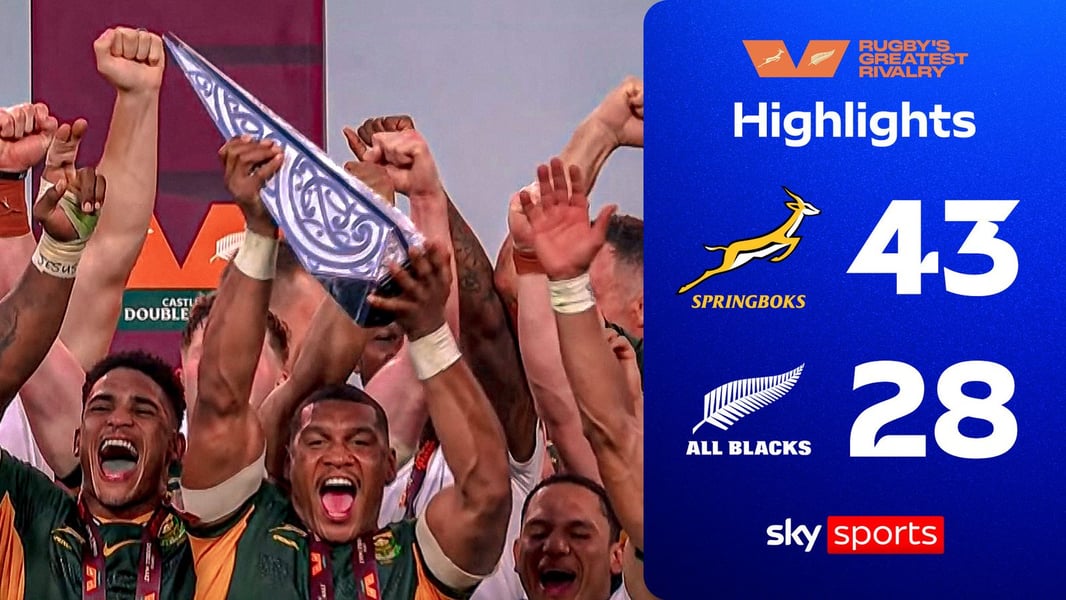 South Africa Springboks players in action during the 43-28 victory over New Zealand All Blacks in Baltimore