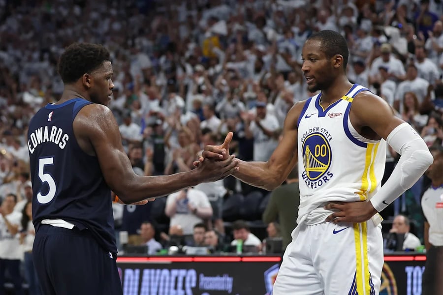 Jonathan Kuminga in his Minnesota Timberwolves jersey after signing his two-year deal in August 2026