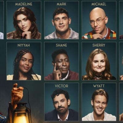 Alan Cumming and civilian contestants on The Traitors: New Blood on NBC