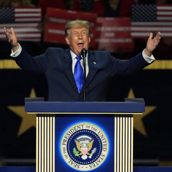 Donald Trump speaking at the Republican midterm convention in Dallas, Texas, promising a $5,000 dividend to American adults
