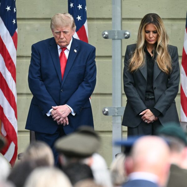 Donald Trump at Pentagon ceremony marking 25th anniversary of September 11 attacks with Condoleezza Rice