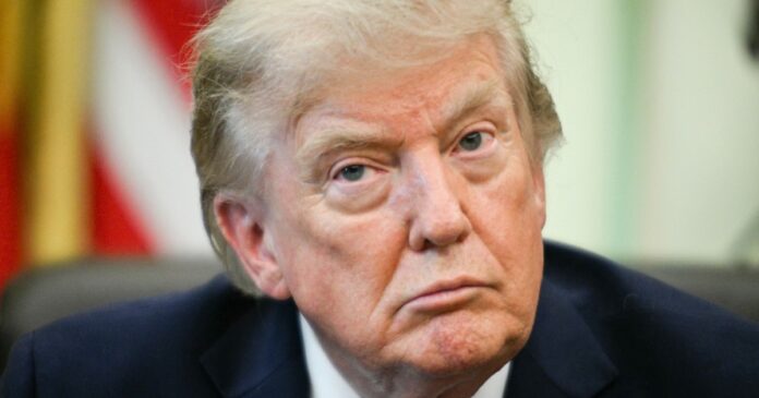 President Trump at the White House as he announces ban on CNN, MS NOW and Politico