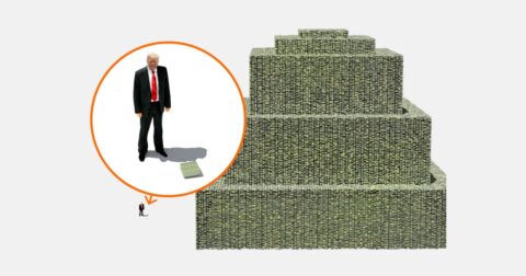 Donald Trump announcing the Trump Dividend at the Republican midterm convention in Dallas