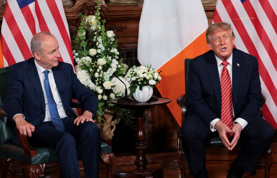 Donald Trump speaks during his state visit to Dublin Ireland September 2026 while advocating for Irish unification