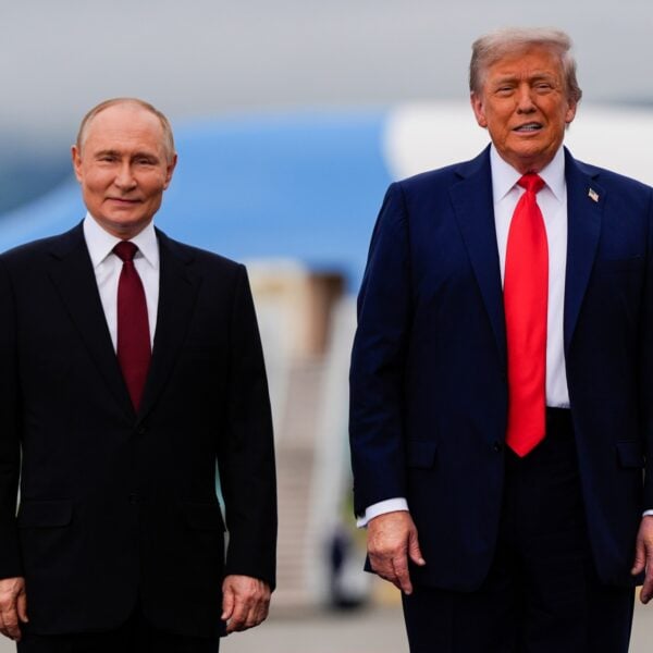Donald Trump and Vladimir Putin during a phone call as US envoys push for Ukraine ceasefire