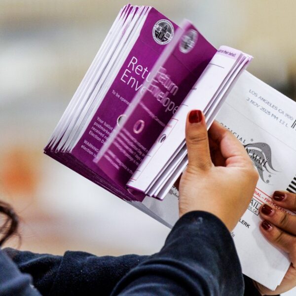 Mail-in ballots being processed during the 2026 US midterm election season