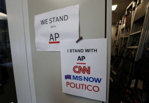 White House exterior as federal judge orders press credentials restored for CNN MS NOW and Politico