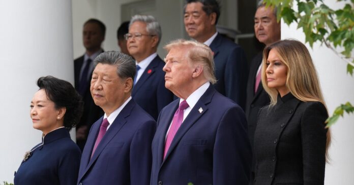 President Trump and President Xi Jinping at the White House state dinner