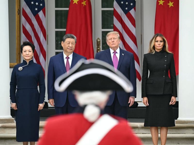 President Trump and President Xi Jinping during White House summit talks