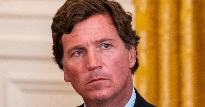 Tucker Carlson speaking about his break with President Trump over the Iran war in 2026