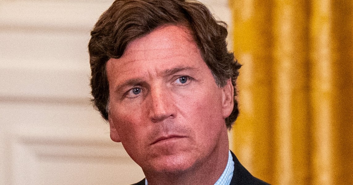 Tucker Carlson speaking about his break with President Trump over the Iran war in 2026