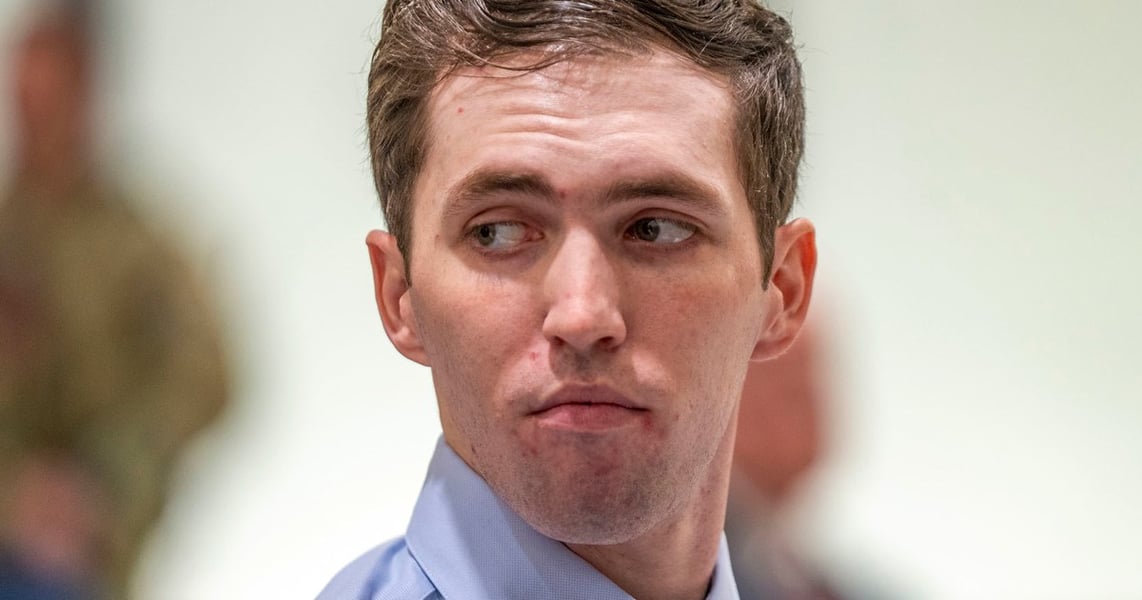 Tyler Robinson, accused of killing Charlie Kirk, in a court document photograph