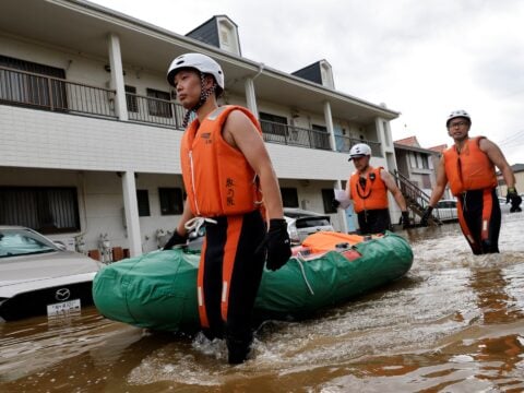 Damage from Typhoon Dujuan landslides in Kanagawa Japan Kanto region