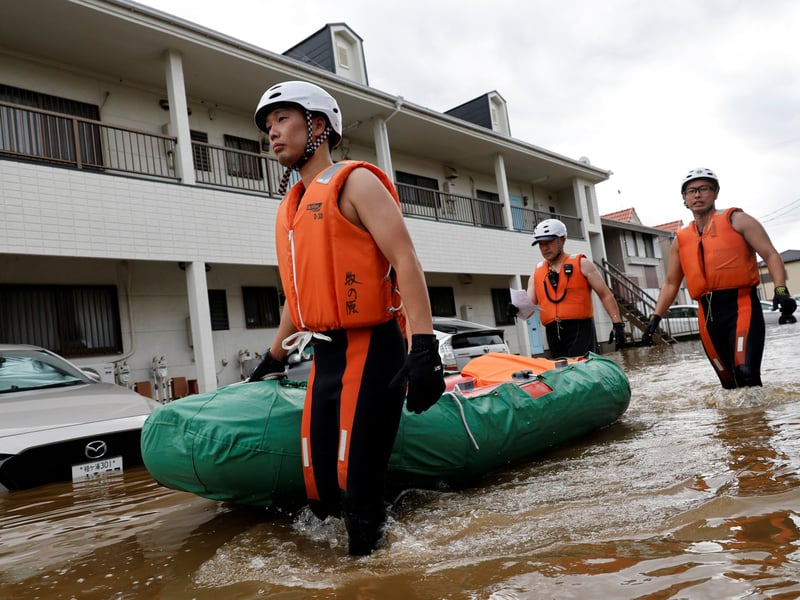 Damage from Typhoon Dujuan landslides in Kanagawa Japan Kanto region