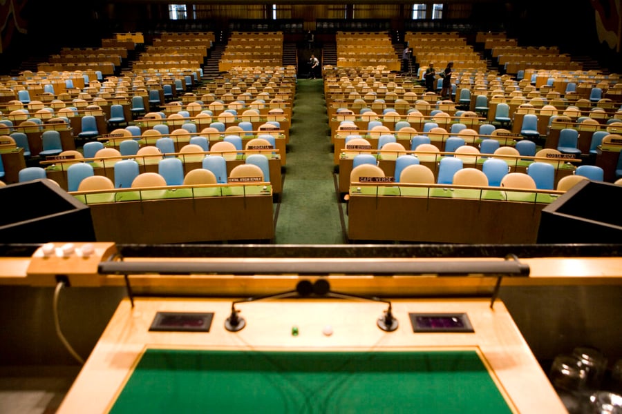 United Nations General Assembly hall during high-level meeting on pandemic preparedness and response September 2026