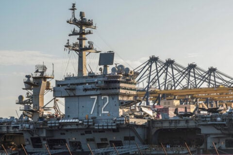 USS Abraham Lincoln aircraft carrier in the Persian Gulf during Iran war deployment 2026