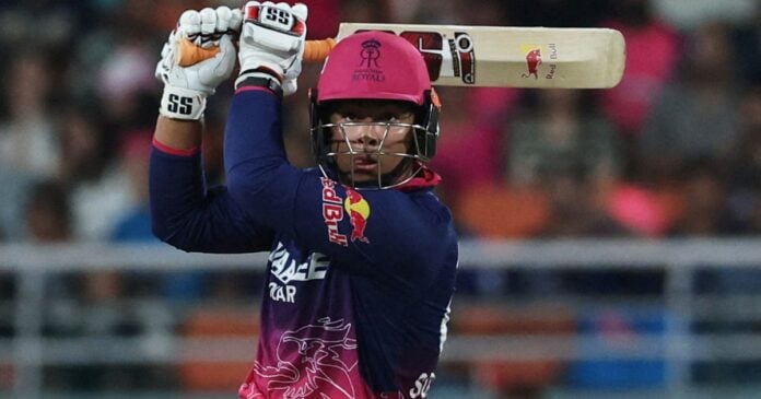 Vaibhav Sooryavanshi bats for India in T20I 2026