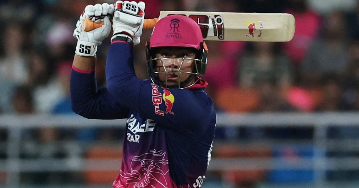 Vaibhav Sooryavanshi bats for India in T20I 2026
