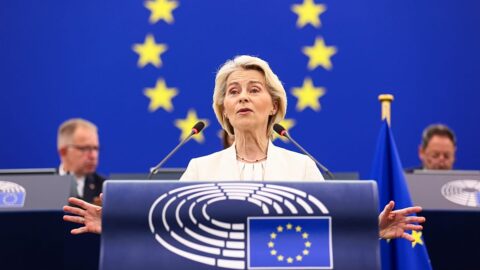 European Commission President Ursula von der Leyen delivers State of the Union address proposing European Security Council and Emergency Security Protocol, Strasbourg, September 16, 2026