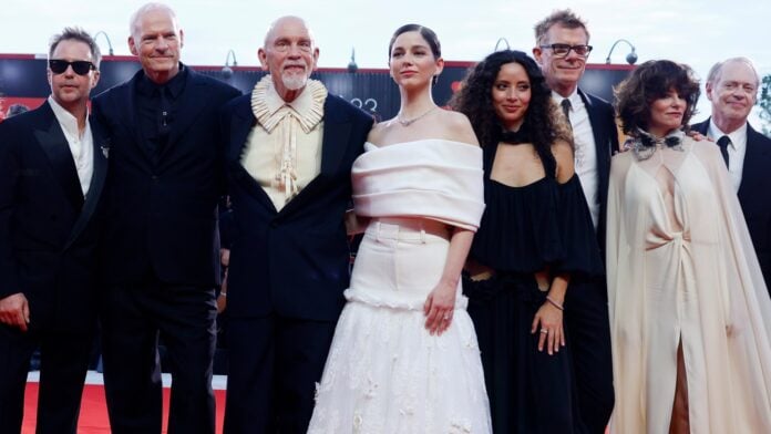 Martin McDonagh accepting the Venice Golden Lion for Wild Horse Nine at the Palazzo del Cinema