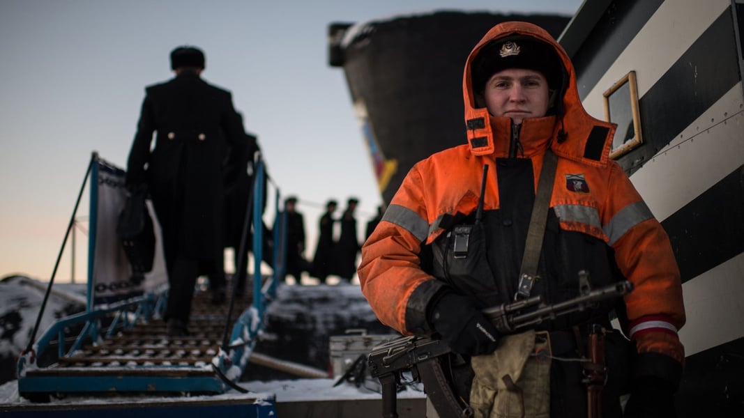 Crew aboard the Yury Dolgoruky nuclear ballistic missile submarine of Russia's Northern Fleet, Murmansk Region